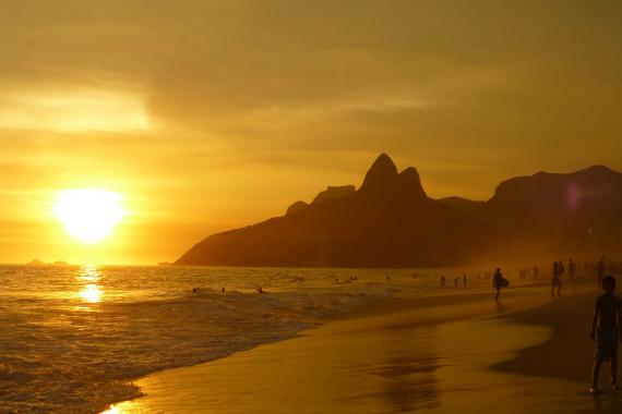 Plage d'Ipanema au coucher de soleil