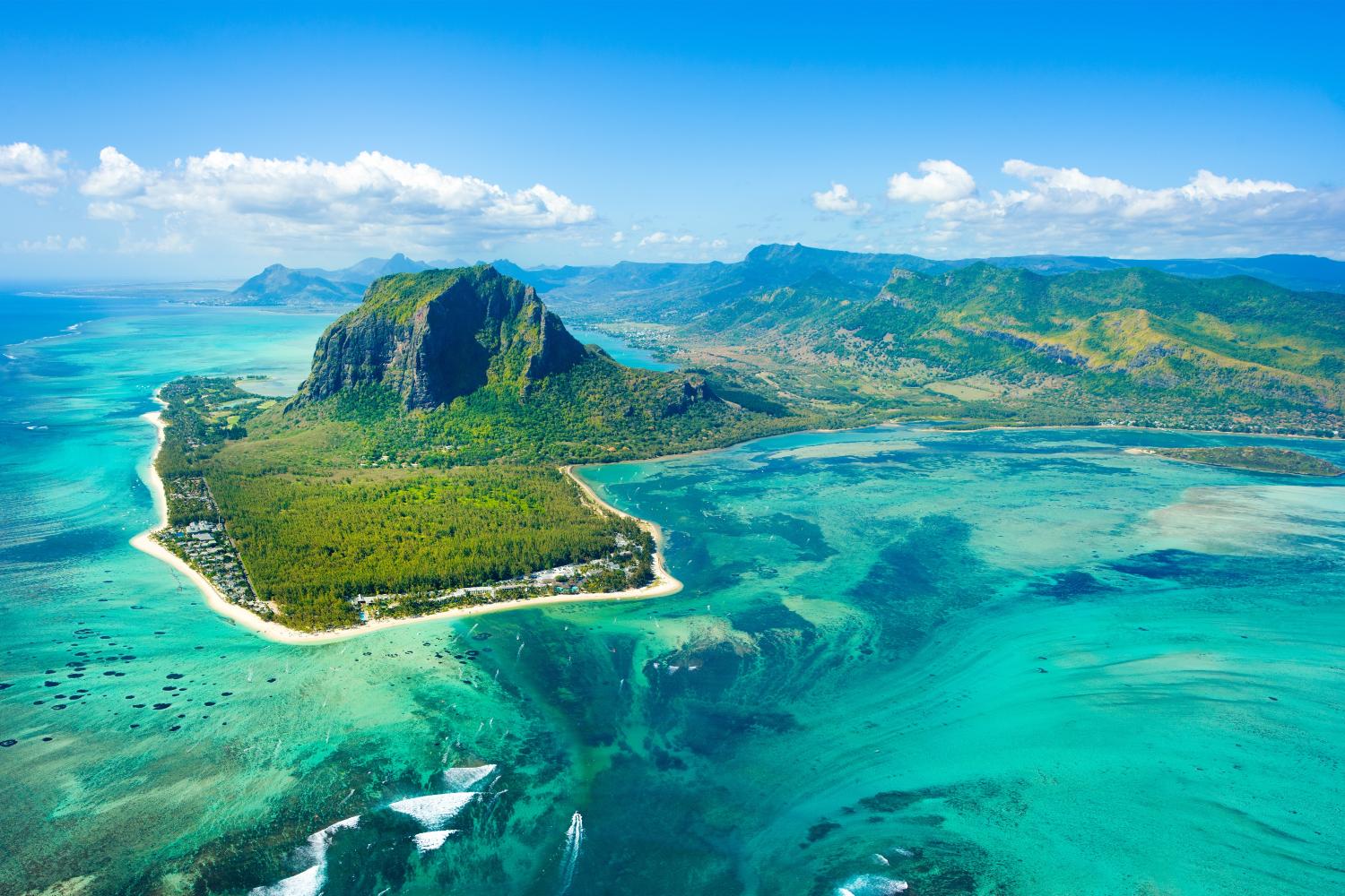Vue aérienne de l'Ile Maurice
